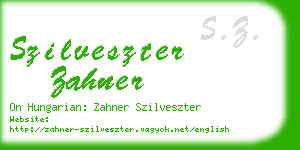 szilveszter zahner business card